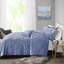 Ensembles de literie en velours de luxe, double / grand, bleu pervenche avec coussin décoratif