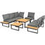 6-Seat Outdoor Corner Sofa Set With 2 Tables - Adjustable Recliner, Galvanized Steel Frame, Modular-116512977