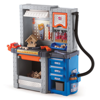 Step2 Deluxe Workshop Plastic Indoor Toddler Workbench and Tool Set