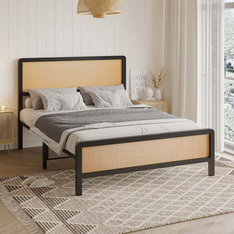 Structure de lit Cane Boho, Grand lit