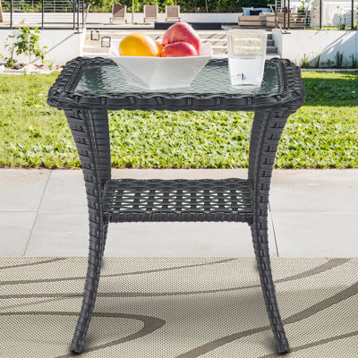 Table d'appoint d'extérieur carrée L 19,7 po x l 19,7 po Gaetanino