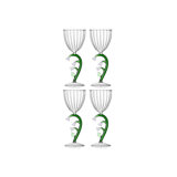 Botanica - Optical Stemmed Glass White Flower 9.5 Oz