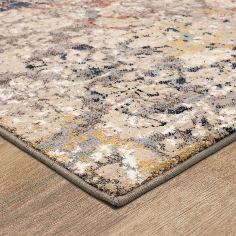 Luxurious La Brea Palmette Area Rug 5'3" x 7'10" in Smokey Grey