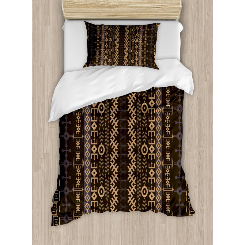 Eclectic Geometric Shapes Duvet Cover, Twin Duvet Cover + 1 Shams