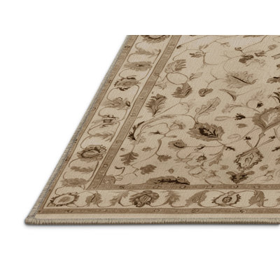 Machine Washable Tabriz Brown Area Rug