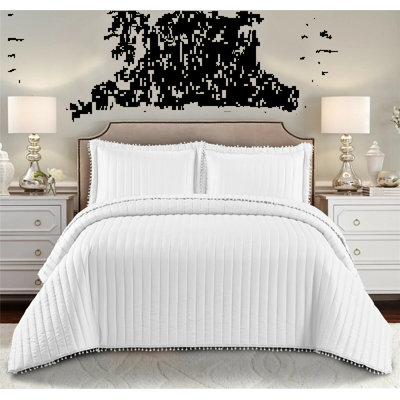 SHAZ HOME Microfiber Bedspread with Pillow Shams