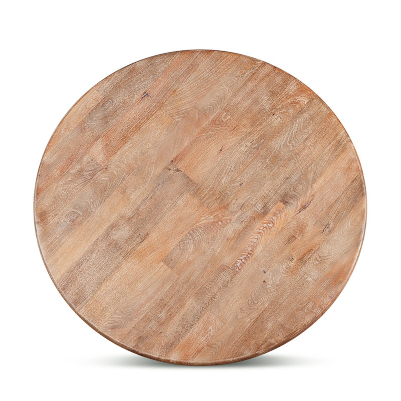 San Rafael Round Solid Wood Dining Table, 30" H x 60" W x 60" D, Brown