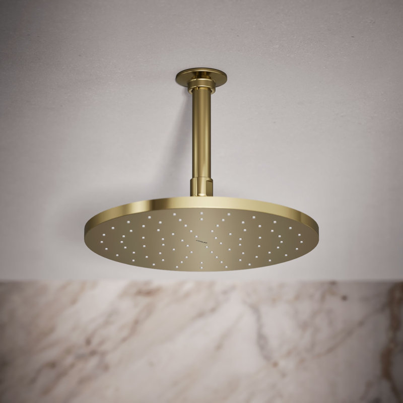 Full Fixed Shower Head with Katalyst Air Induction Spray, Vibrant French Gold