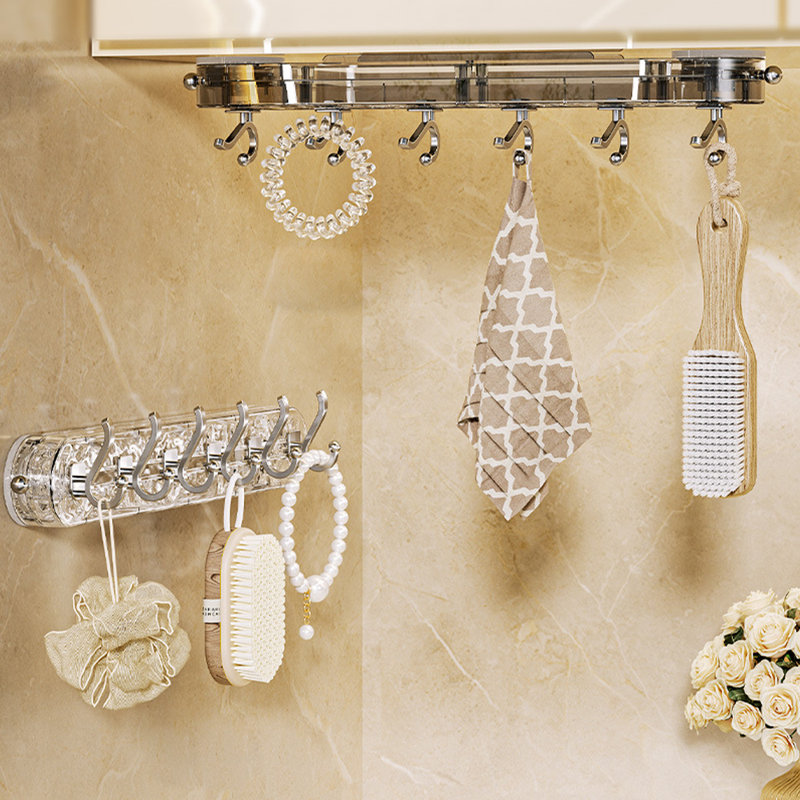 Multifunctional Suction Cup Hooks Wall Hooks (2Pack), Grey/Clear