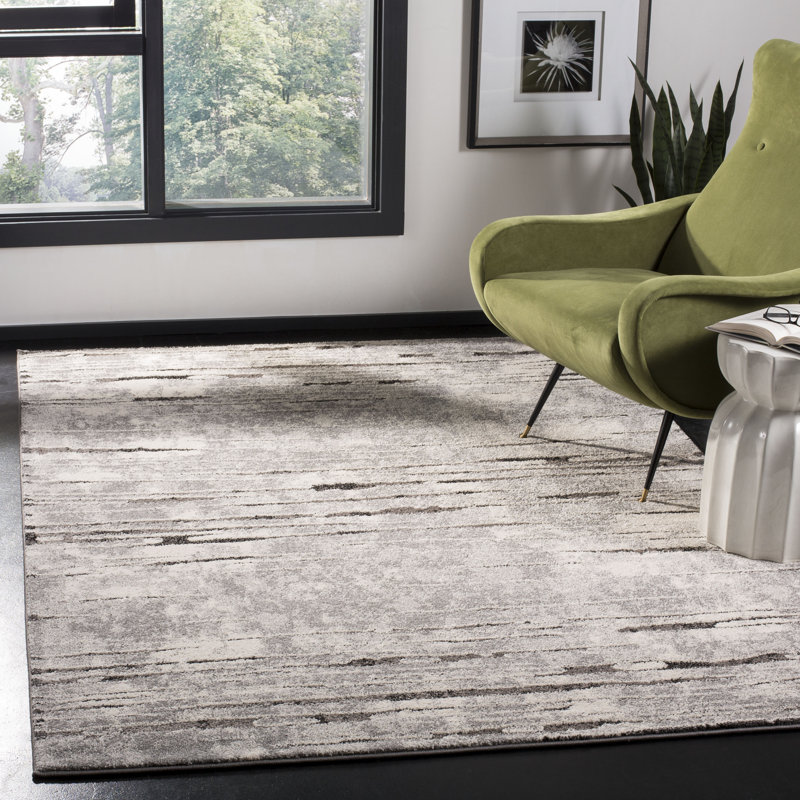 Tapis gris / gris foncé Elmirasol, Rectangle 4 pi x 6 pi