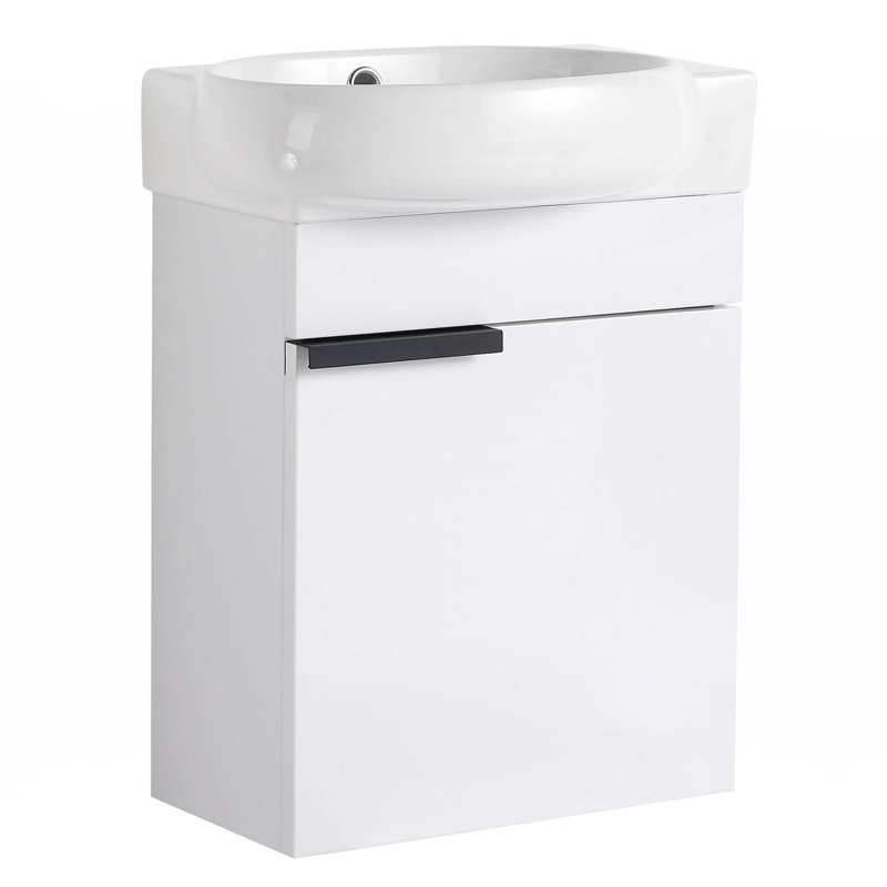 Petit meuble-lavabo 16 "avec lavabo, Blanc