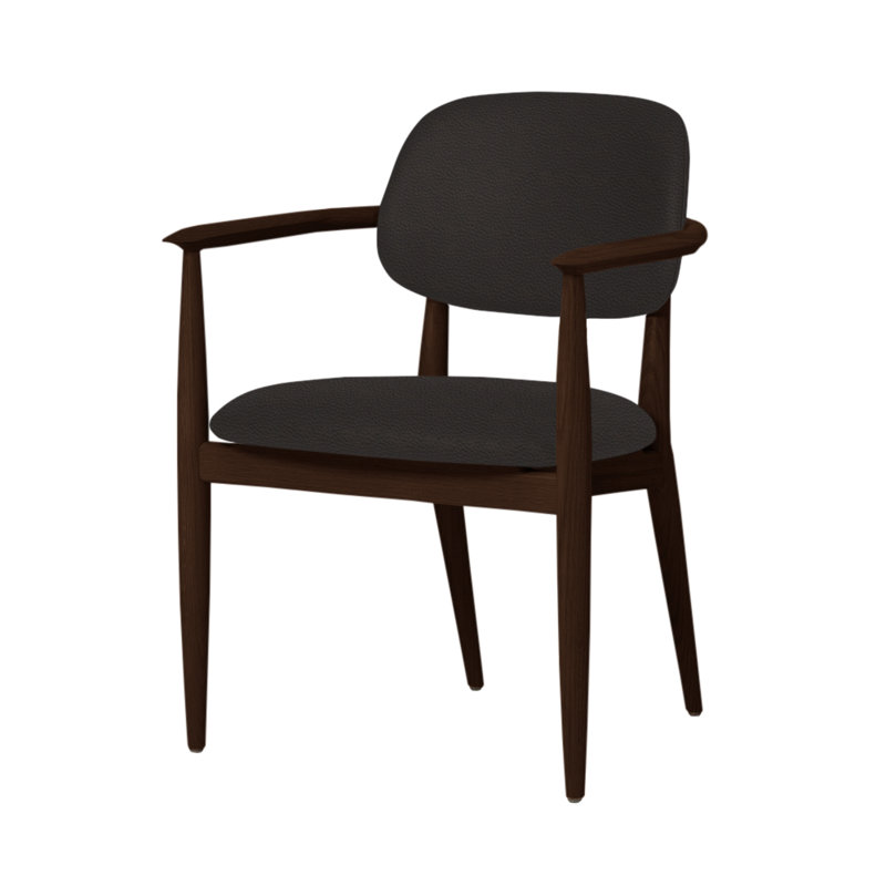 Chaise Slow de Space Copenhagen, Chêne brun foncé, Brun foncé Bellagio 2 4501