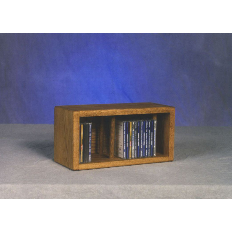Dowel-Style Wooden CD Rack - 03D Series, 7.25" H x 52" W x 6.375" D, Natural