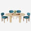 Ensemble de table de cuisine ovale à double piédestal-223772554-223772558-221402299