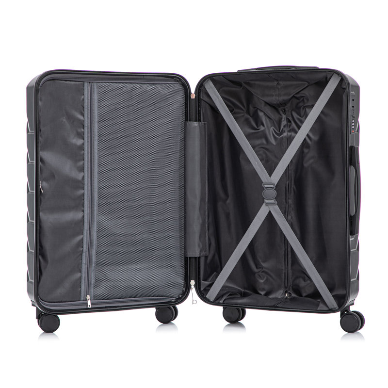 20 "/ 24" / 28 "3 pièces / ensemble en valise à roulettes en ABS, couleur assortie, avec serrure à combinaison