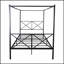 Structure de lit à baldaquin en métal robuste avec design en forme de X, aucun sommier nécessaire et rangement sous le lit pour les chambres modernes.-1671186174