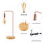 Ensemble de 2 lampes de table modernes avec base en bois pour chambre à coucher, salon, bureau, or rose