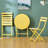 3 Piece Patio Bistro Set Of Foldable Round Table And Chairs, Yellow-416910910