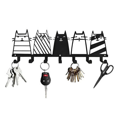 Wall-mounted Holder, Industrial-chic Iron/steel Multi-functional Hooks, Stylish Utility For Kitchen Entryway Office Bathroom Mug/coat/key Storage