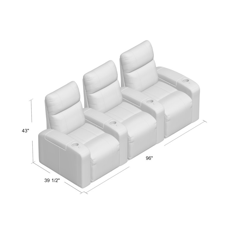 Sièges de rangée de cinéma (rangée de 3), Sangria Smartsuede