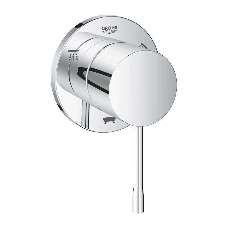 Ensemble de garniture de robinet de douche à 3 voies GROHE Essence, Chrome étoilé