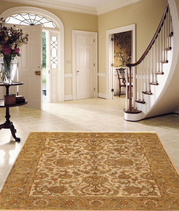 Tapis doré en laine noué la à la main Tabriz
