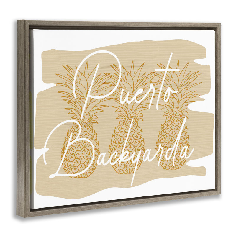 «Puerto Backyarda», art mural encadré flottant par Ziwei Li, Cadre flottant orme Montalcino, H 17 po x l 21 po