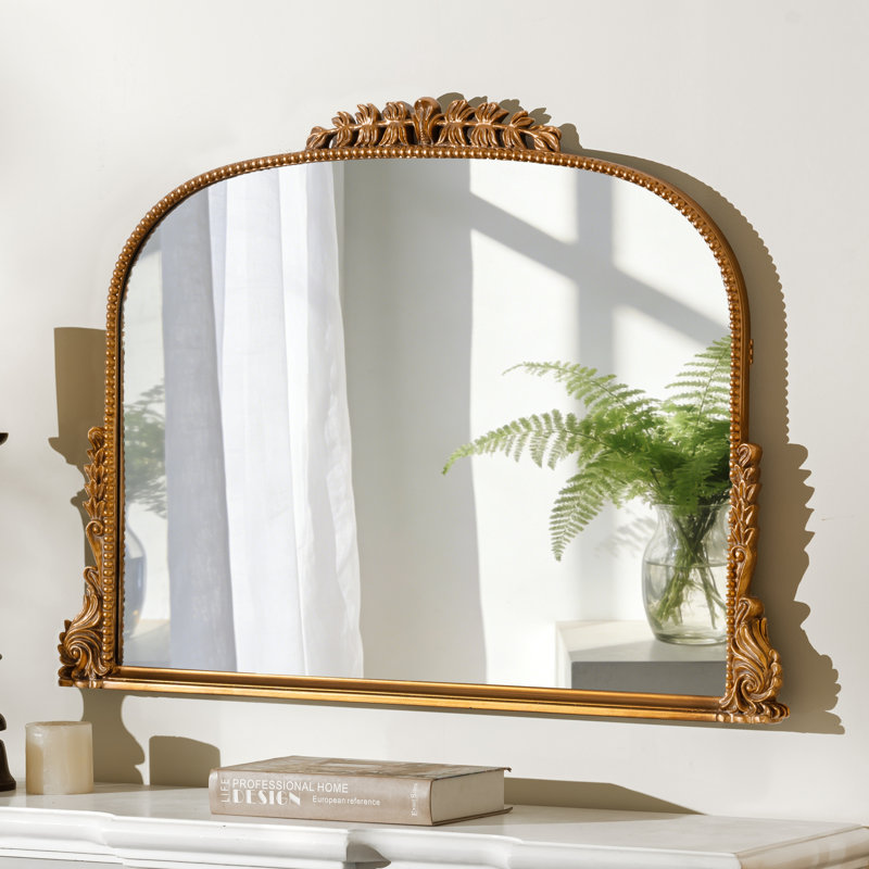 Arch PU Wall Mirror, Antique Gold