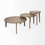  Ensemble de deux tables basses rondes gigognes en bois massif brun - emboîtement transitionnel-129632683-129632686-129632687