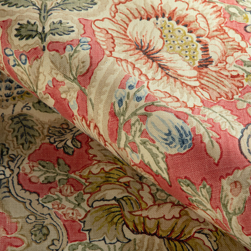 Carvallo 100% Linen Fabric, Red