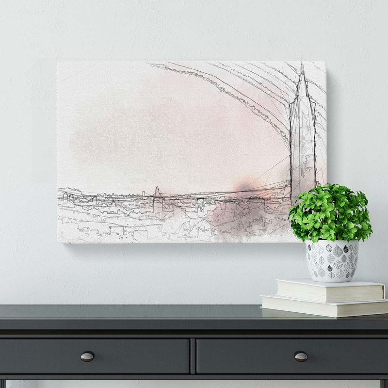 Sunset Over Taipei City In Taiwan In Abstract - Wrapped Canvas Print, 60cm H x 91cm W x 3cm D