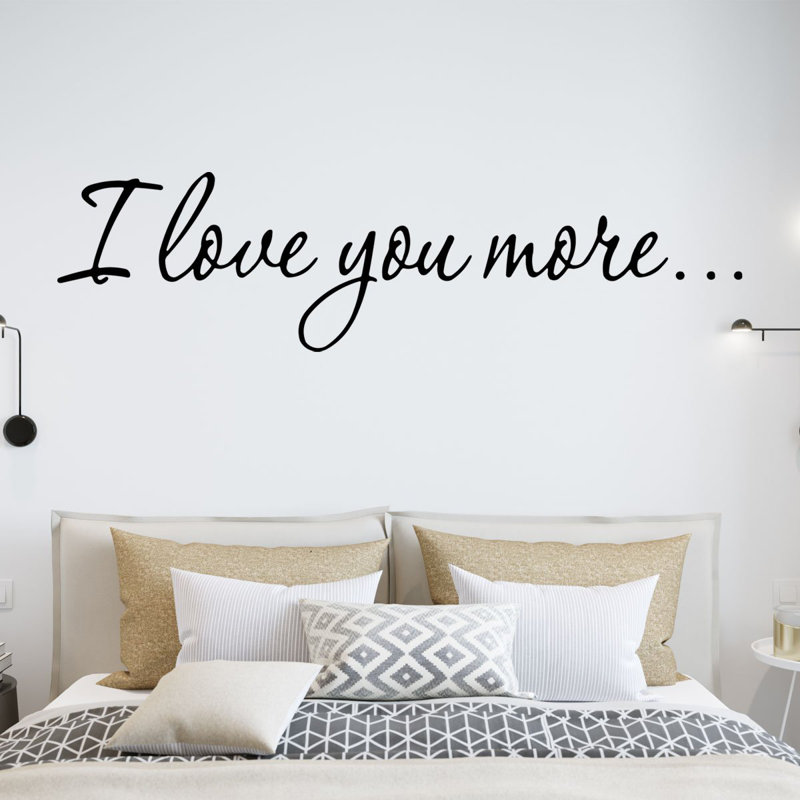 Adhésif décoratif «I Love You More», Noir, H 6 po x l 22 po x P 0,01 po