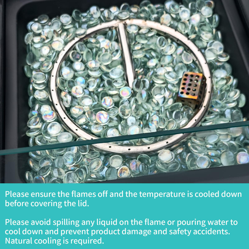 28'' Brown Stainless Steel Propane Fire Pit Table