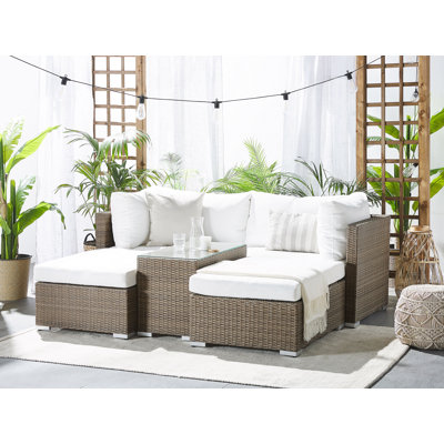Thecle 229cm Wide Patio Sofa with Cushions