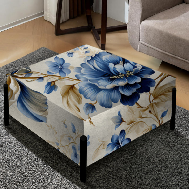 Grand repose-pieds carré Cobalt Blue Ornate
