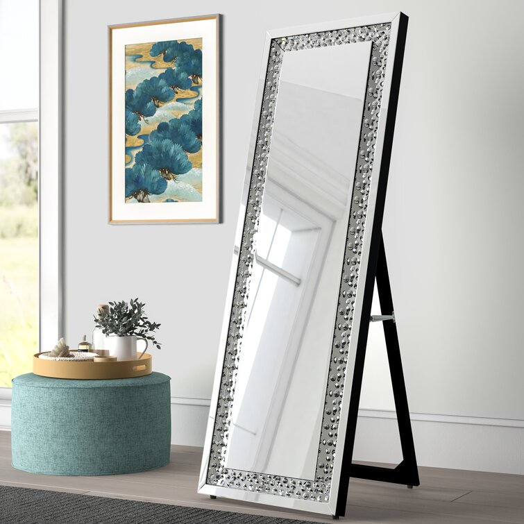 Crystal Tufted Full Body Mirror, Large Floor Mirror, Full length Mirror,  Standing Mirror, Big mirror