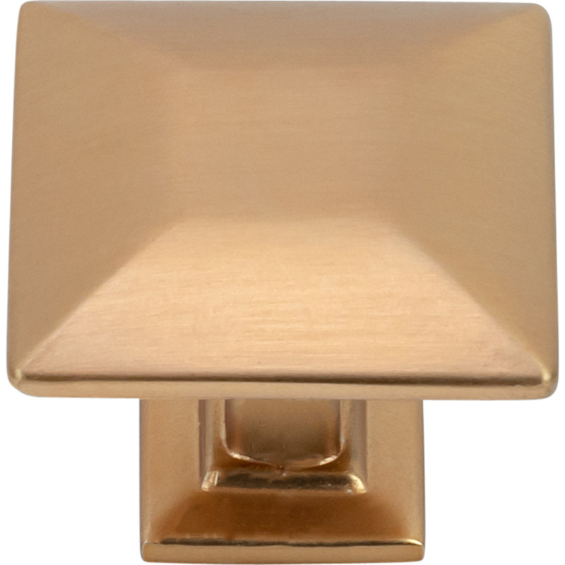 1 3/16" Length Square Knob Multipack, Champagne Bronze