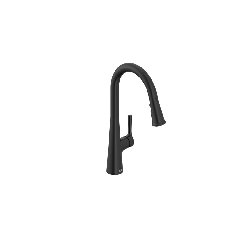 Robinet de cuisine extractible à poignée simple avec distributeur de savon, Noir mat