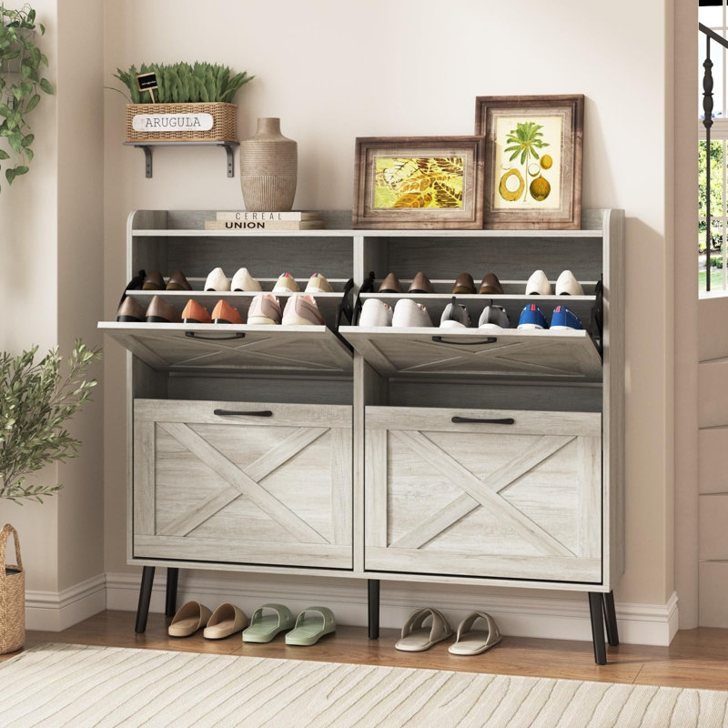 Rangement à chaussures 24 paires, Gris clair