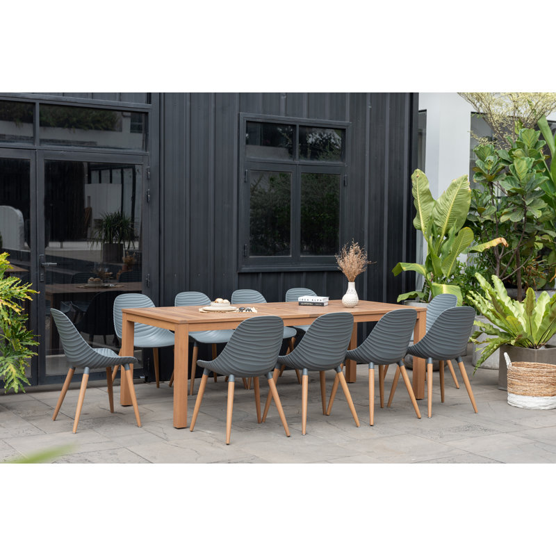 Tempo 10-Person Weather and UV Resistant Outdoor Dining Set