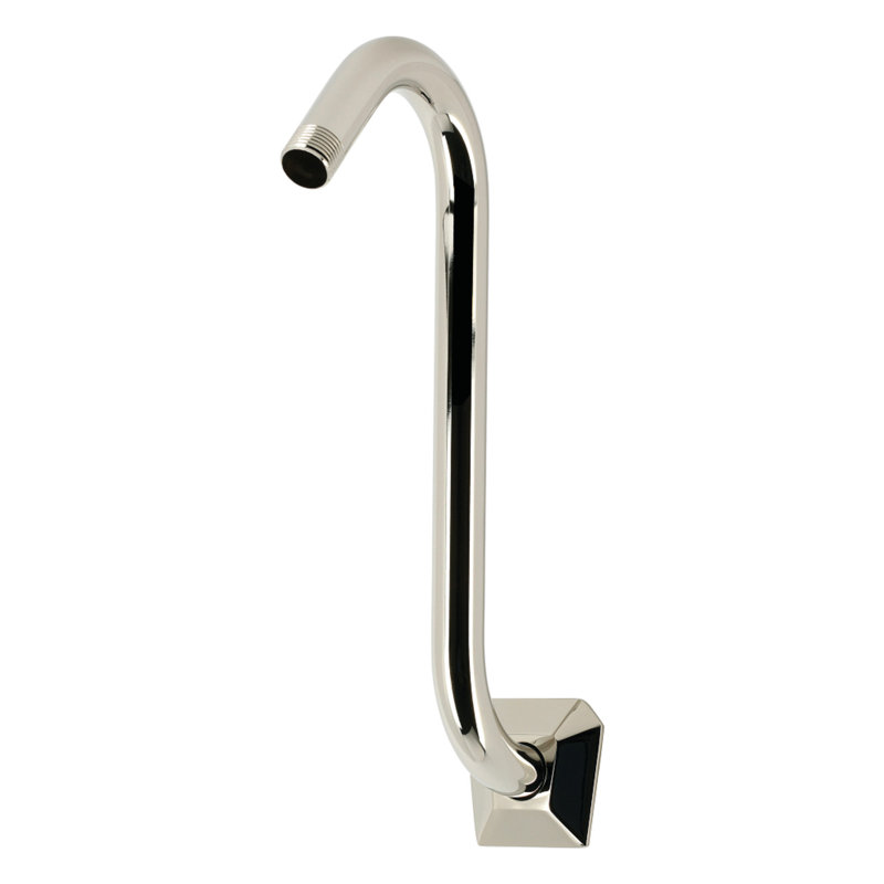 Bras de douche en forme de S avec bride hexagonale Kingston, Polished Nickel