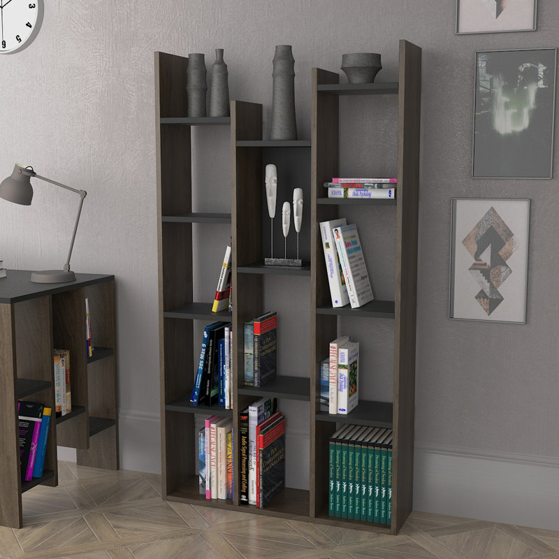 Brazelton 150cm H Geometric Bookcase, Walnut