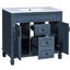 Meuble-lavabo de salle de bain 36 po - Bleu, conception fonctionnelle, armoire spacieuse, 2 tiroirs, portes