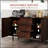 Rustic Brown Sideboard Buffet Cabinet With 2 Cupboards, 3 Drawers, And Adjustable Shelves For Versatile Storage And Display