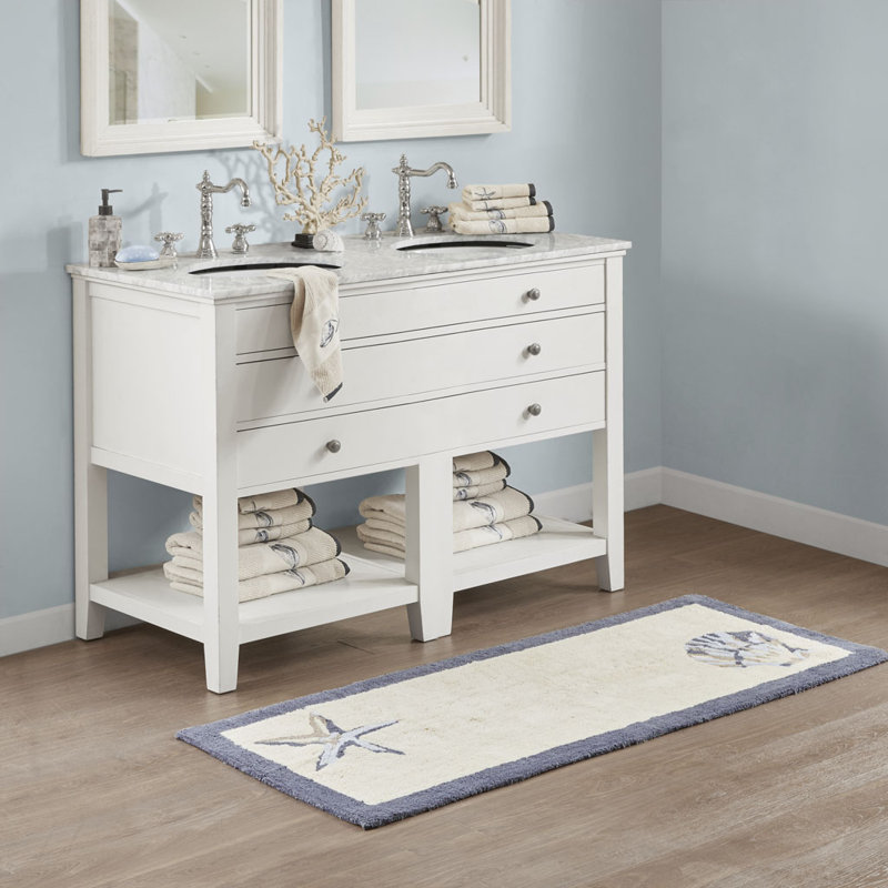 Tapis réversible pour salle de bain touffeté à poils longs