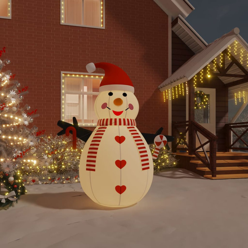 Décoration de Noël gonflable de Noël bonhomme de neige avec éclairage de Noël à DEL, H 98,4 po x l 51,2 po