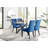 Lenworth Modern Black Metal and Glass Dining Table Set with 4 Velvet Upholstered Dining Chairs-1299140882