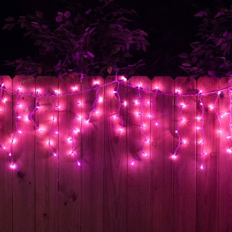 Curtain Icicle Lights, Purple, 12"L x 4"D