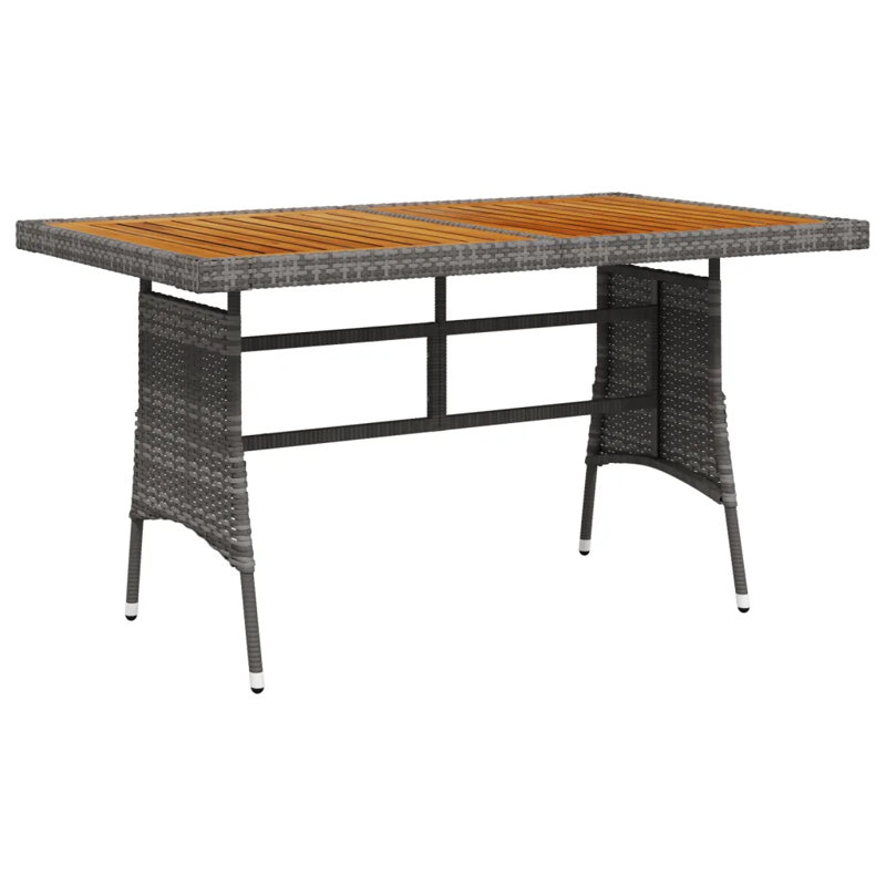 Aces Rectangular Wicker Outdoor Dining Table , 130cm cm W 70cm cm D, Grey