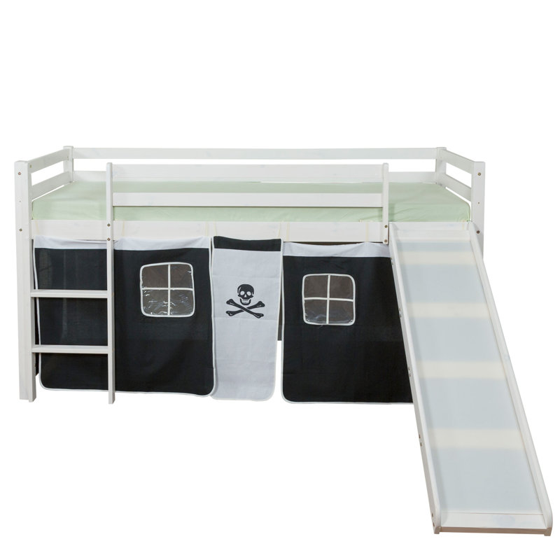 European Single (90 X 200Cm) Solid Wood+ Manufactured wood Low Loft Bed by Zoomie Kids